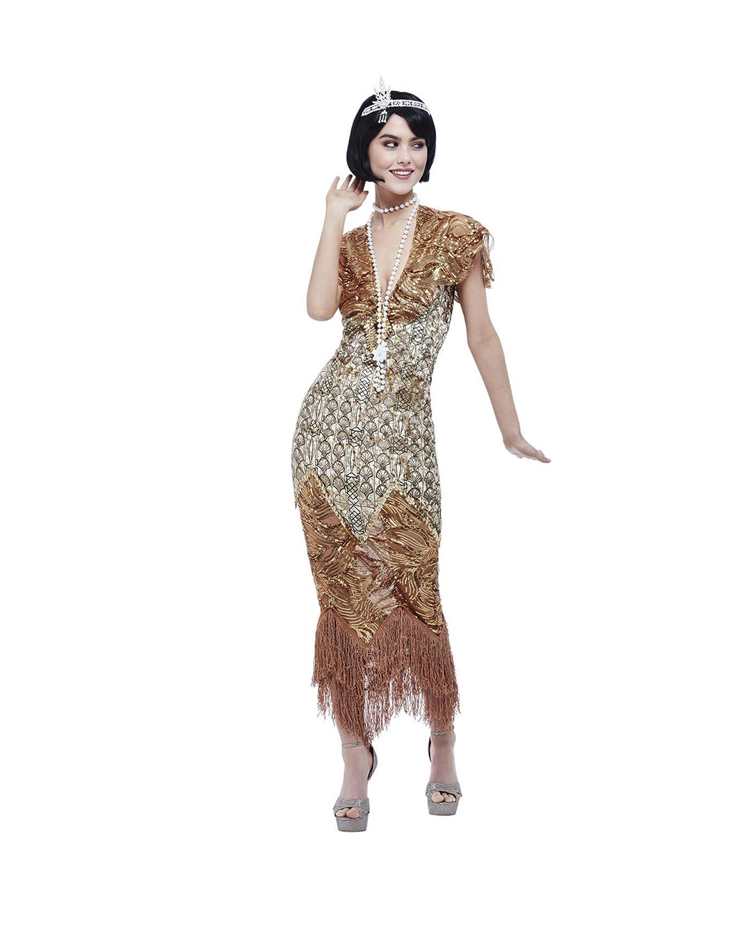 20`s Gatsby Paillettenkleid Gold 3 20`s Gatsby Paillettenkleid Gold