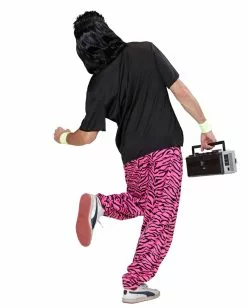 80er Jahre Pink Zebra Trainings Hose -Classic Horror Speichern 80er jahre pink zebra jogging hose 80ies traingshose 80ies pink zebra baggy pants bad taste kostueme 36611 03