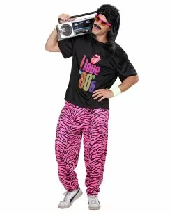 80er Jahre Pink Zebra Trainings Hose -Classic Horror Speichern 80er jahre pink zebra jogging hose 80ies traingshose 80ies pink zebra baggy pants bad taste kostueme 36611 04