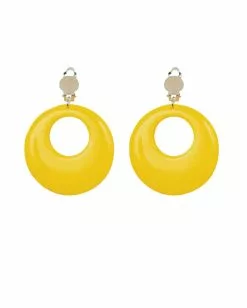 80er Jahre Ohrringe Neongelb