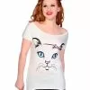 Sommershirt Cat Face -Classic Horror Speichern banned katzen shirt cat tshirt banned gothic fashion 660566