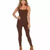 Basic Catsuit Braun Mit Dünnen Trägern -Classic Horror Speichern basic catsuit braun mit duennen traegern 37842