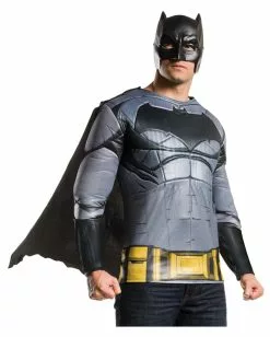 Batman Muskel Kostüm-Shirt Mit Maske & Cape