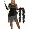 Plus Size Charleston Diva Kostüm -Classic Horror Speichern charleston diva kostuem plus size 20er jahre flapper fransen kostuemkleid uebergroesse 36450