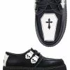 Schwarze Coffin Creepers Schuhe -Classic Horror Speichern coffin black creepers schuhe krypt coffin black creepers shoes halloween schuhe 52805