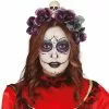 Tag Der Toten Schädel Diadem Mit Blumen -Classic Horror Speichern dia de los muertos haarreif mit blumen und totenkopf 39096
