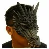 Schwarze Drachen Halbmaske -Classic Horror Speichern drachen halbmaske schwarz black dragon halloween mask horror und faschings maske 50523