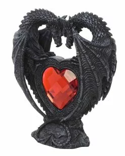 Drachen Mit Rotem Kristallherz -Classic Horror Speichern drachenpaar mit rotem herz drachen figuren drachen dekoration 29409 03