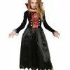 Elegantes Vampiress Kinder Kostüm -Classic Horror Speichern edles vampiress kinderkostuem noble vampiress child costume halloween vampir verkleidung kinder 53374