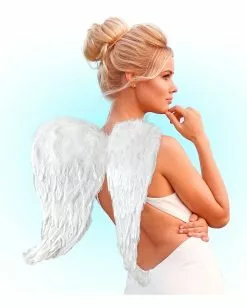 Weiße Engelsflügel Mit Federn 51x46cm -Classic Horror Speichern engelsfluegel mit weissen federn white angel wings kostuemfluegel und zuebehoer 52424 4
