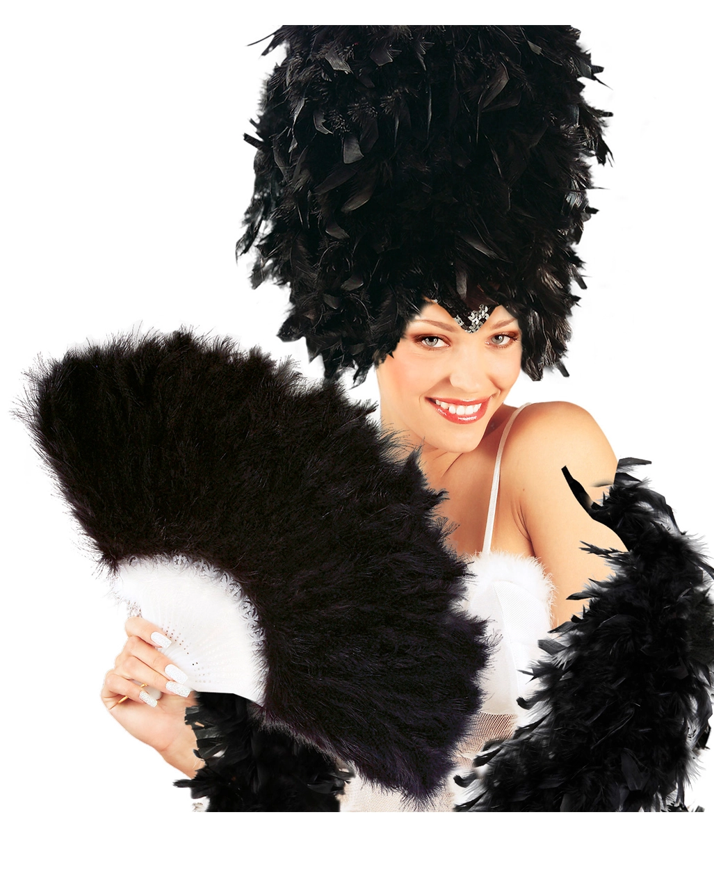 Federfächer Schwarz 4 Federfächer Schwarz – Bild 2