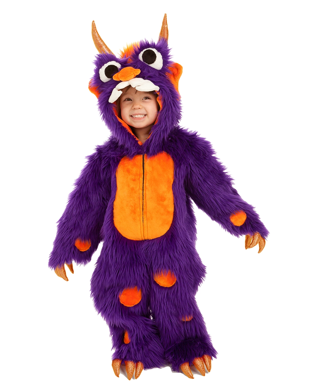 Flauschiges Lila Monster Kinder Kostüm 3 Flauschiges Lila Monster Kinder Kostüm