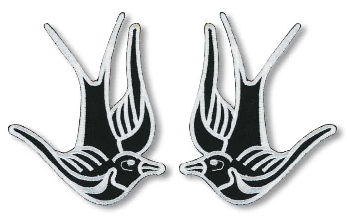 Schwalben Aufnäher 2er Set 3 Schwalben Aufnäher 2er Set