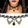 Gothic Halsband Mit Schmuckstein -Classic Horror Speichern gothic halsband mit schwarzem strassstein und rosen 22900 01