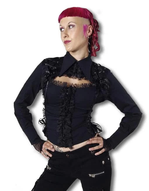 Schwarze Rüschenjacke 3 Schwarze Rüschenjacke