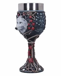 Weißer Herbstwolf Kelch 19,5cm 10 Weißer Herbstwolf Kelch 19,5cm -Classic Horror Speichern guardian of the fall herbstwolf kelch guardian of the fall goblet gothic deko 50986 02