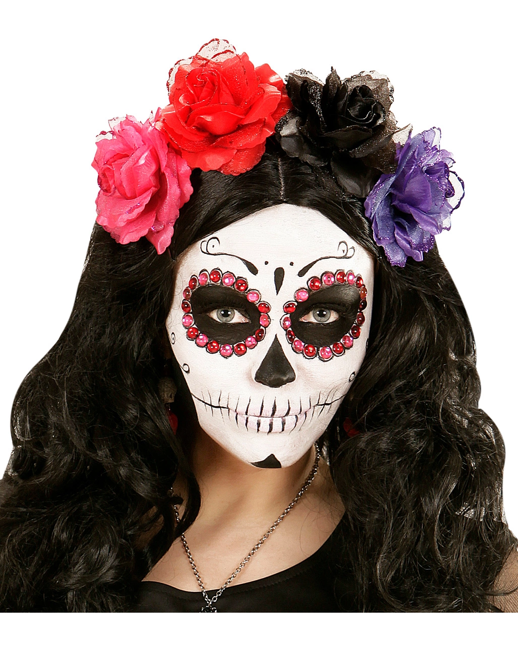 Rote Glitzer-Rose Haarspange 4 Rote Glitzer-Rose Haarspange – Bild 2