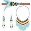 Indianerin Kostümaccessoire 4-tlg. -Classic Horror Speichern indianerien kostuemschmuck native indian girl jewellery western kostuemzubehoer indianer schmuck 36612 01