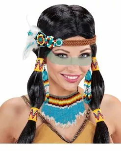 Indianerin Kostümaccessoire 4-tlg. -Classic Horror Speichern indianerien kostuemschmuck native indian girl jewellery western kostuemzubehoer indianer schmuck 36612 03