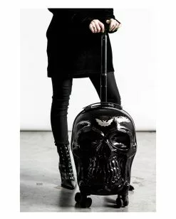 Totenschädel Reisekoffer KILLSTAR -Classic Horror Speichern killstar totenkopf reisekoffer killstar tomb travel suitcase gothic accessoire gothic homeware 51919 03