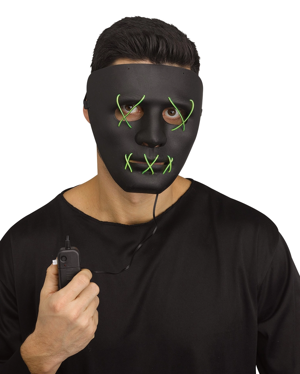 Leuchtende LED Maske Grün - Schwarz 4 Leuchtende LED Maske Grün - Schwarz – Bild 2