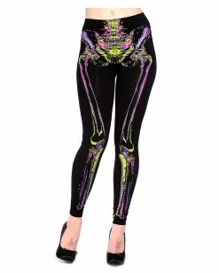 Leggings Mit Skelett Print