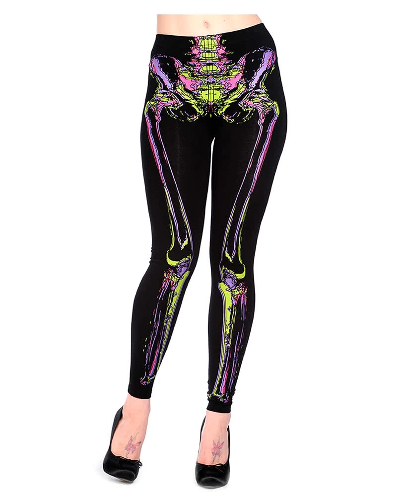 Leggings Mit Skelett Print 3 Leggings Mit Skelett Print