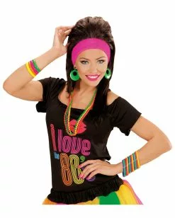 4 Perlenketten In Neonfarben -Classic Horror Speichern neonfarbene perlenketten halsketten set im 80er jahre stil modeschmuck 23713 3