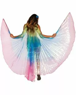 Regenbogenfarbene Isis Flügel -Classic Horror Speichern regenbogen xxl fluegel rainbow wings with support sticks riesen fluegel als kostuemzubehoer stelzenlaeufer fluegel 29157 2