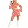 60s Hippie Minikleid Kostüm -Classic Horror Speichern retro hippie minikleid hippie kostuem fuer frauenflower power kostuem 18356 7