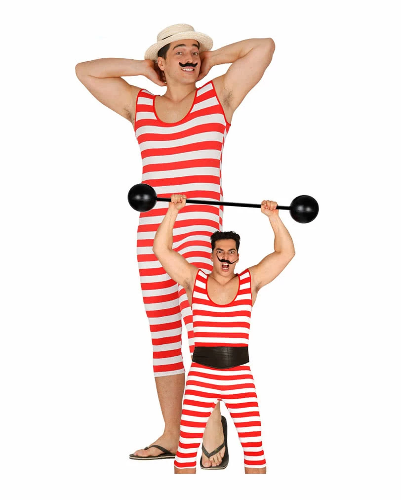 Retro Badeanzug Für Herren Rot/weiß 3 Retro Badeanzug Für Herren Rot/weiß