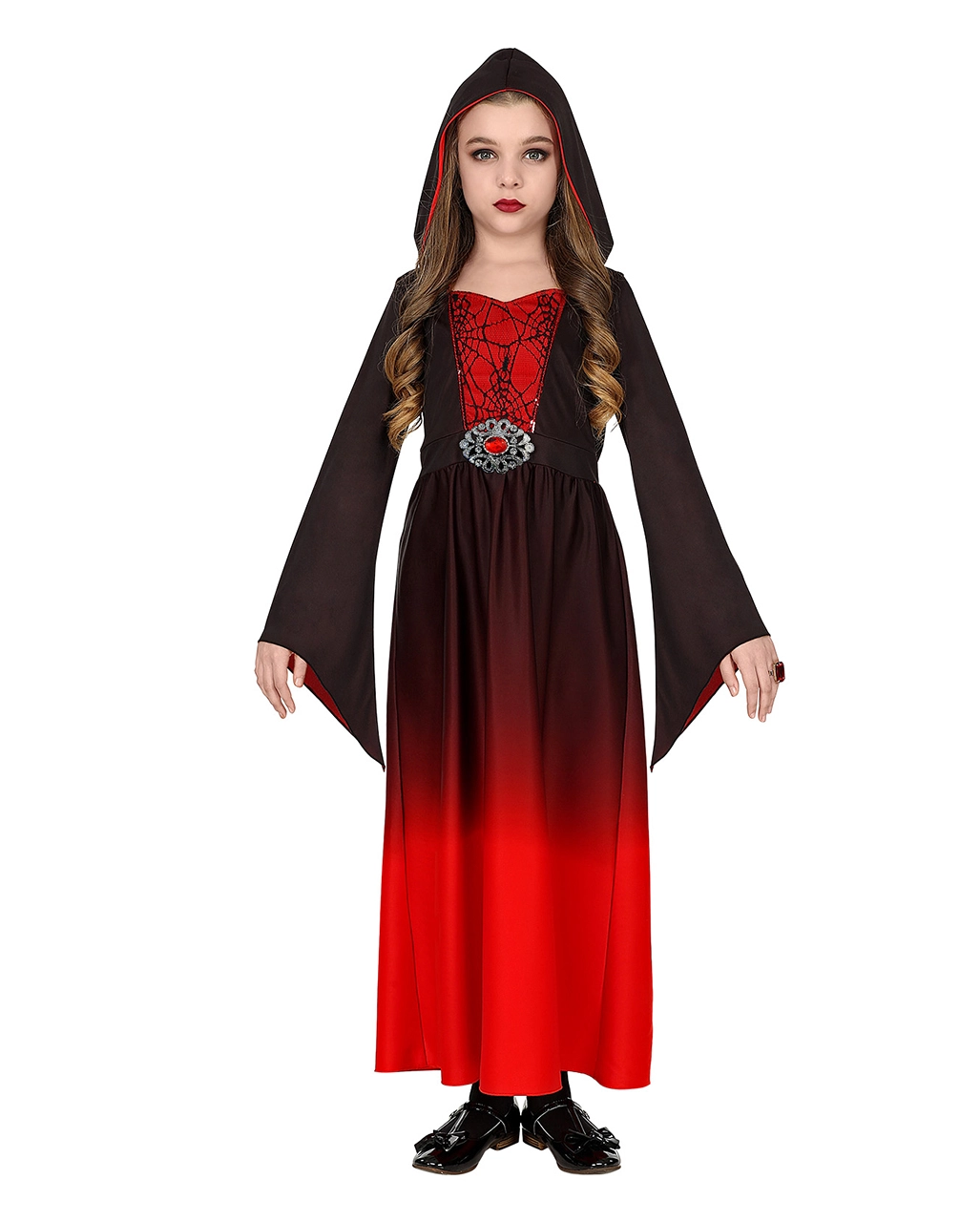 Rotes Gothicgirl Kostüm Für Kinder 3 Rotes Gothicgirl Kostüm Für Kinder