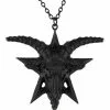 Schwarze Baphomet Gothic Halskette -Classic Horror Speichern schwarze gothic baphomet halskette black baphomet gothic pendant gothic schmuck gothic jewellery 50589 01