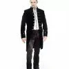 Schwarzer Samt Gothic Herren Mantel Aristokrat -Classic Horror Speichern schwarzer gothic aristokrat samt mantel gothic mantel black velvet mens coat gothic mode 54366 01