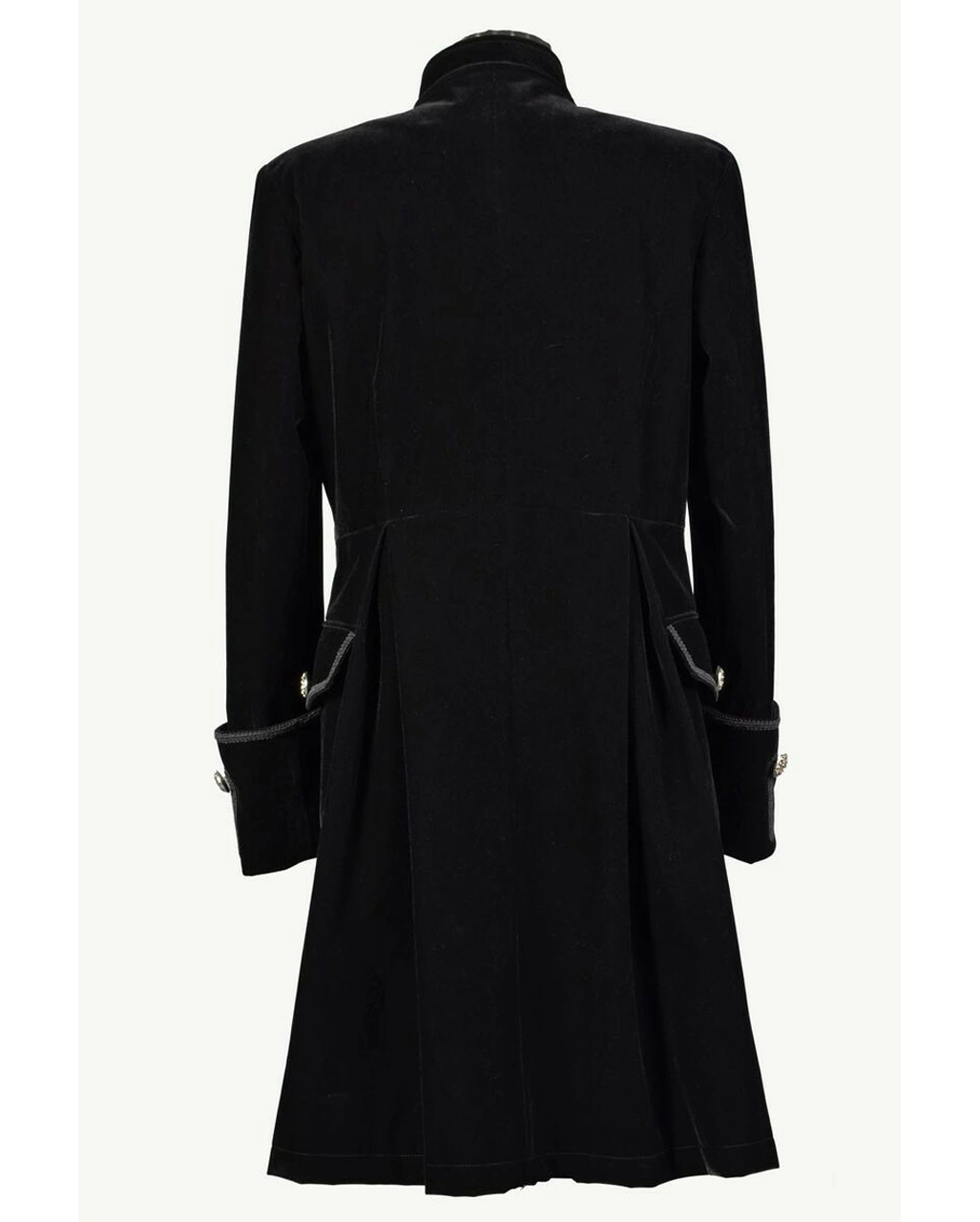 Schwarzer Samt Gothic Herren Mantel Aristokrat 9 Schwarzer Samt Gothic Herren Mantel Aristokrat – Bild 7