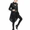 Schwarzes Gothic Damenjackett Mit Schwalbenschwanz 2 Schwarzes Gothic Damenjackett Mit Schwalbenschwanz -Classic Horror Speichern schwarzer gothic damenfrack mit schwalbenschwanz black gothic ladys jackett with tailcoat 54557 01