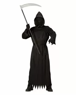 Schwarzes Reaper Phantom Kostüm -Classic Horror Speichern schwarzes phantom kostuem daemon halloween verkleidung mit maske gevatter tod kostuem 14837 03