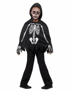 Kinder Poncho Skelett Mit Handschuhe -Classic Horror Speichern skelett kinder poncho mit handschuhe skelett ueberwurf als halloween verkleidung skeleton kit 35848 2
