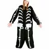 Skelett Overall Damen Mit Kapuze -Classic Horror Speichern skelett onesie damen mit kapuze skelett kostuem anzug fuer halloween skelett jumpsuit 36017 1
