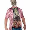 Skelett Oberkörper Shirt Mit Gedärmen -Classic Horror Speichern skelett oberkoerper shirt mit gedaermen horrorshirt fuer halloween 23082 front