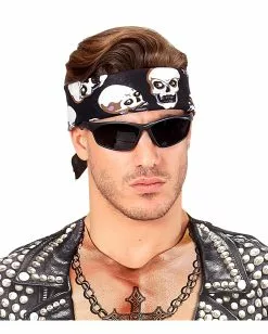 Skull Bandana Kopftuch -Classic Horror Speichern skull bandana kopftuch piratenkopftuch rocker kostuem zubehoer seeraeuber tuch 17215 001