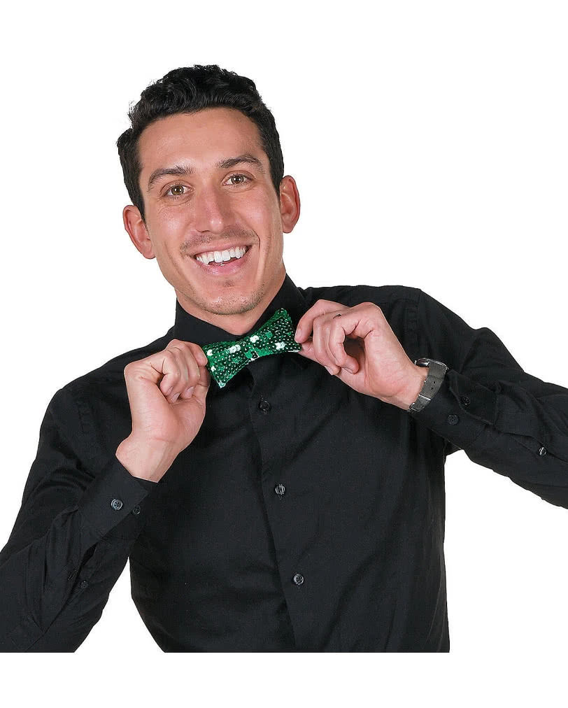 Grüne Pailletten Fliege 4 Grüne Pailletten Fliege – Bild 2