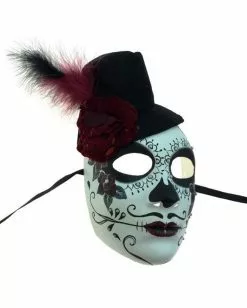 Day Of The Dead Maske Mit Mini Zylinder