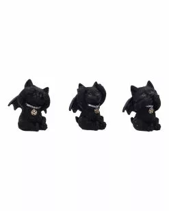 Drei Weise Vampir Kätzchen Figuren 3er Set 12 Drei Weise Vampir Kätzchen Figuren 3er Set -Classic Horror Speichern three wise vampuss vampir kaetzchen drei weise vampir kaetzchen halloween tischdeko gothic homeware 54582 04