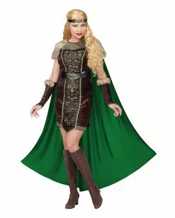 Wikingerin Kostüm Mit Umhang Für Damen